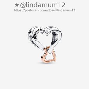Pandora Two-tone Openwork Infinity Heart Charm